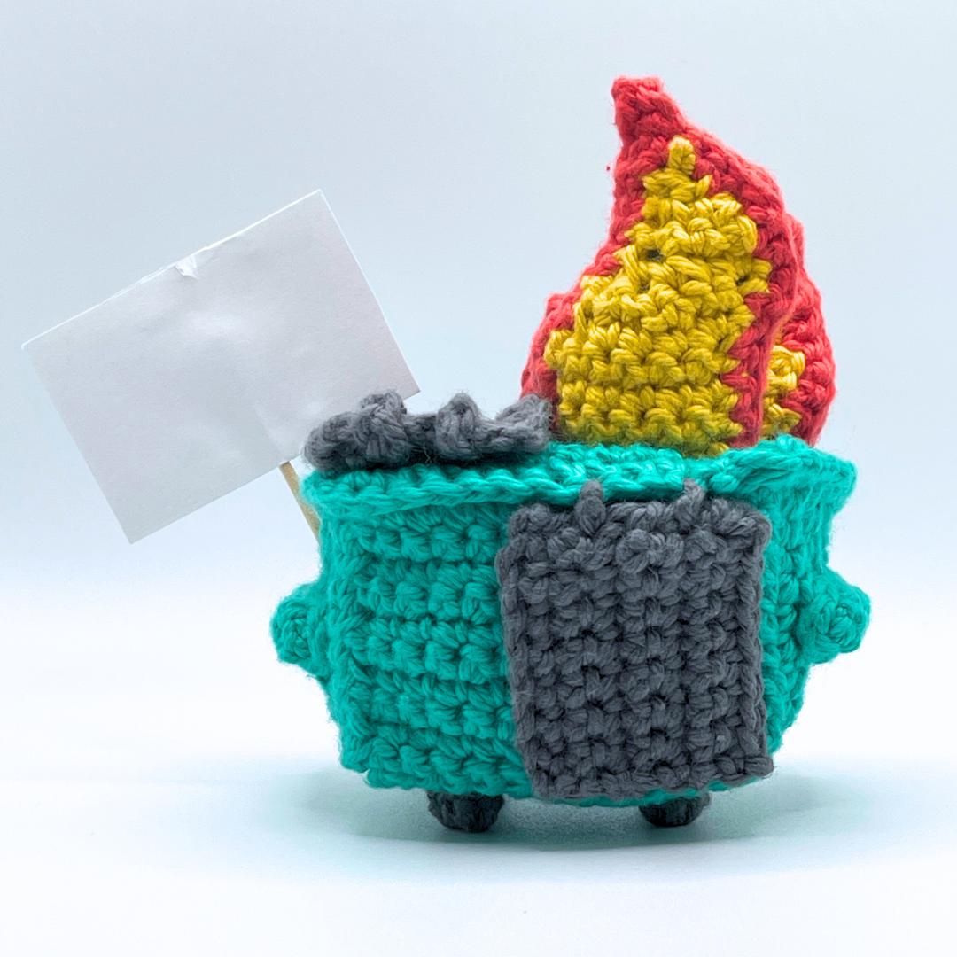 Emotional Support Dumpster Fire Crochet Plushie